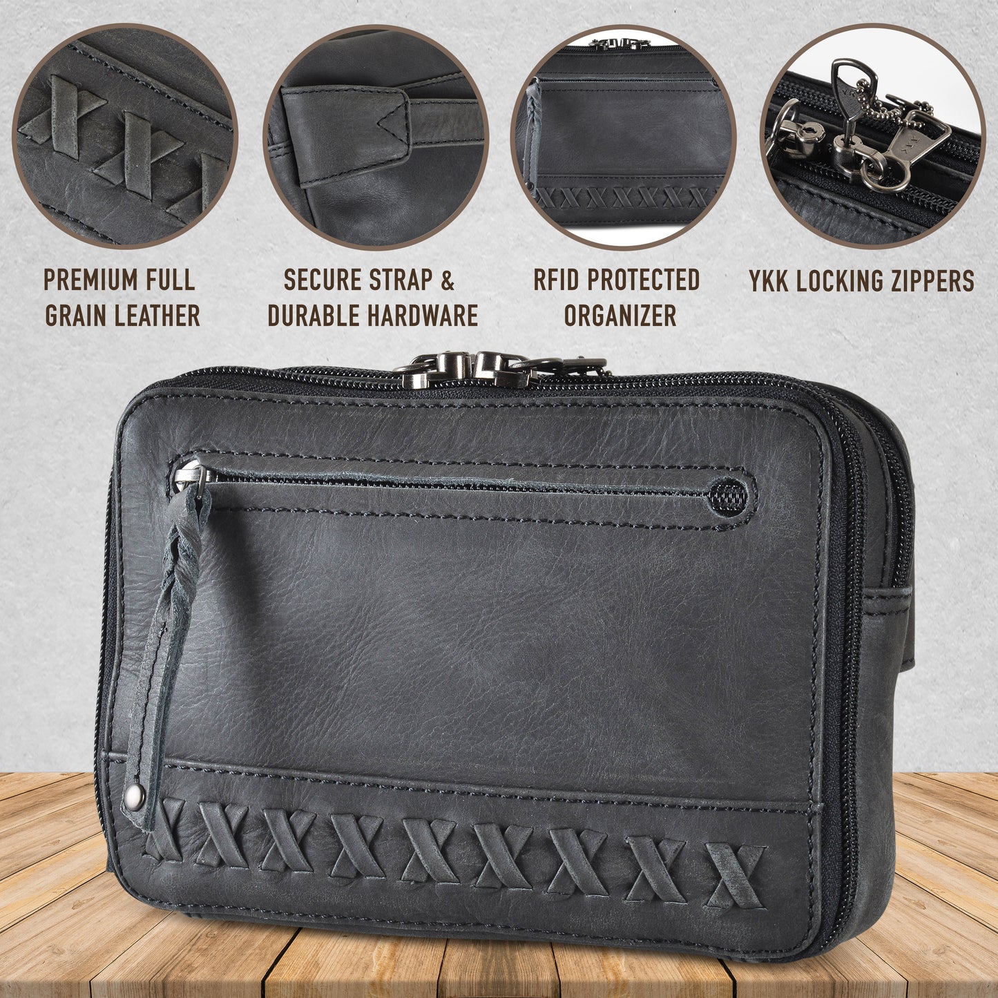 CONCEALED CARRY KAILEY LEATHER PURSE PACK