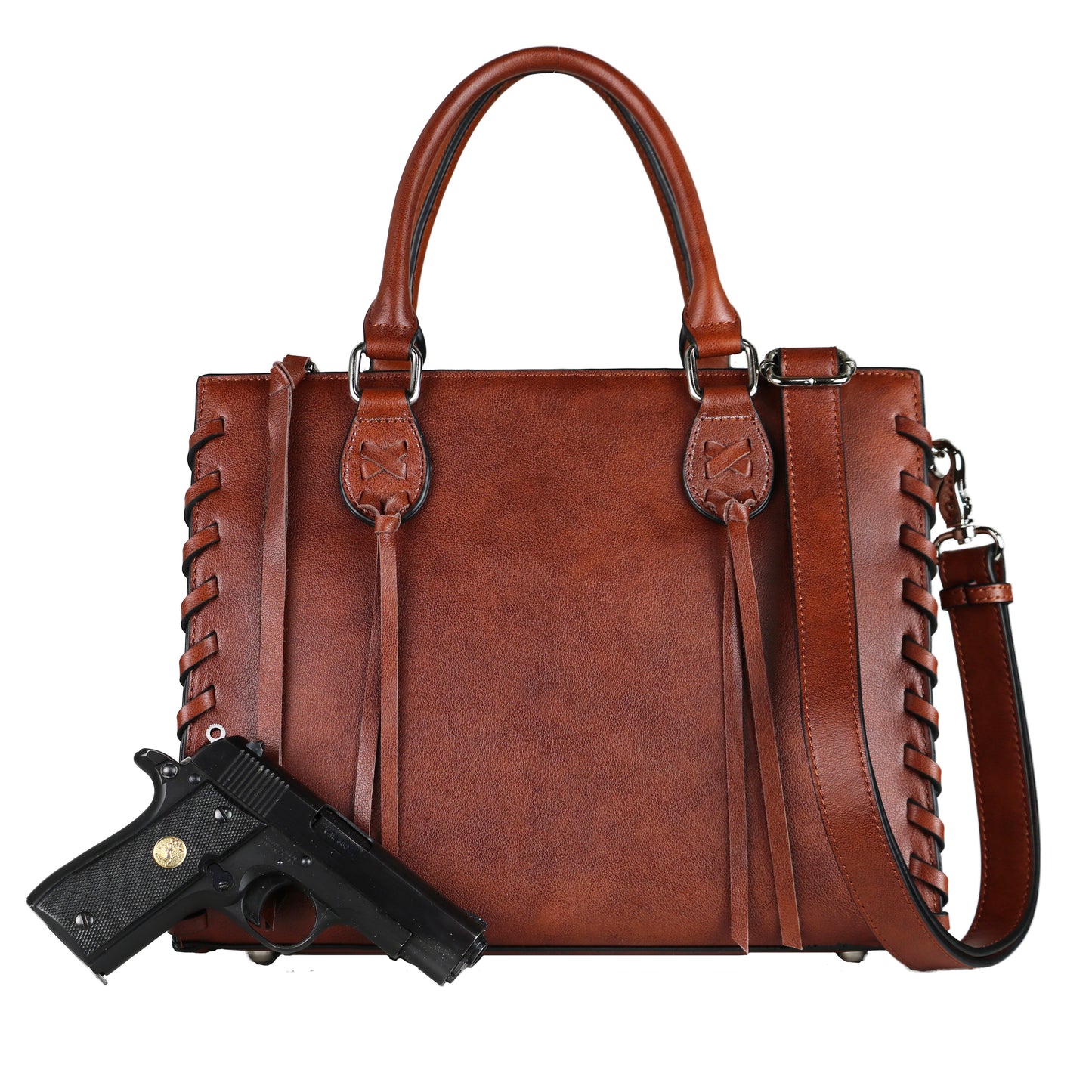 CONCEALED CARRY EMMA LEATHER SATCHEL