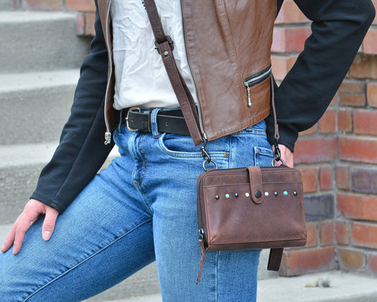 CONCEALED CARRY MILLIE LEATHER CROSSBODY ORGANIZER