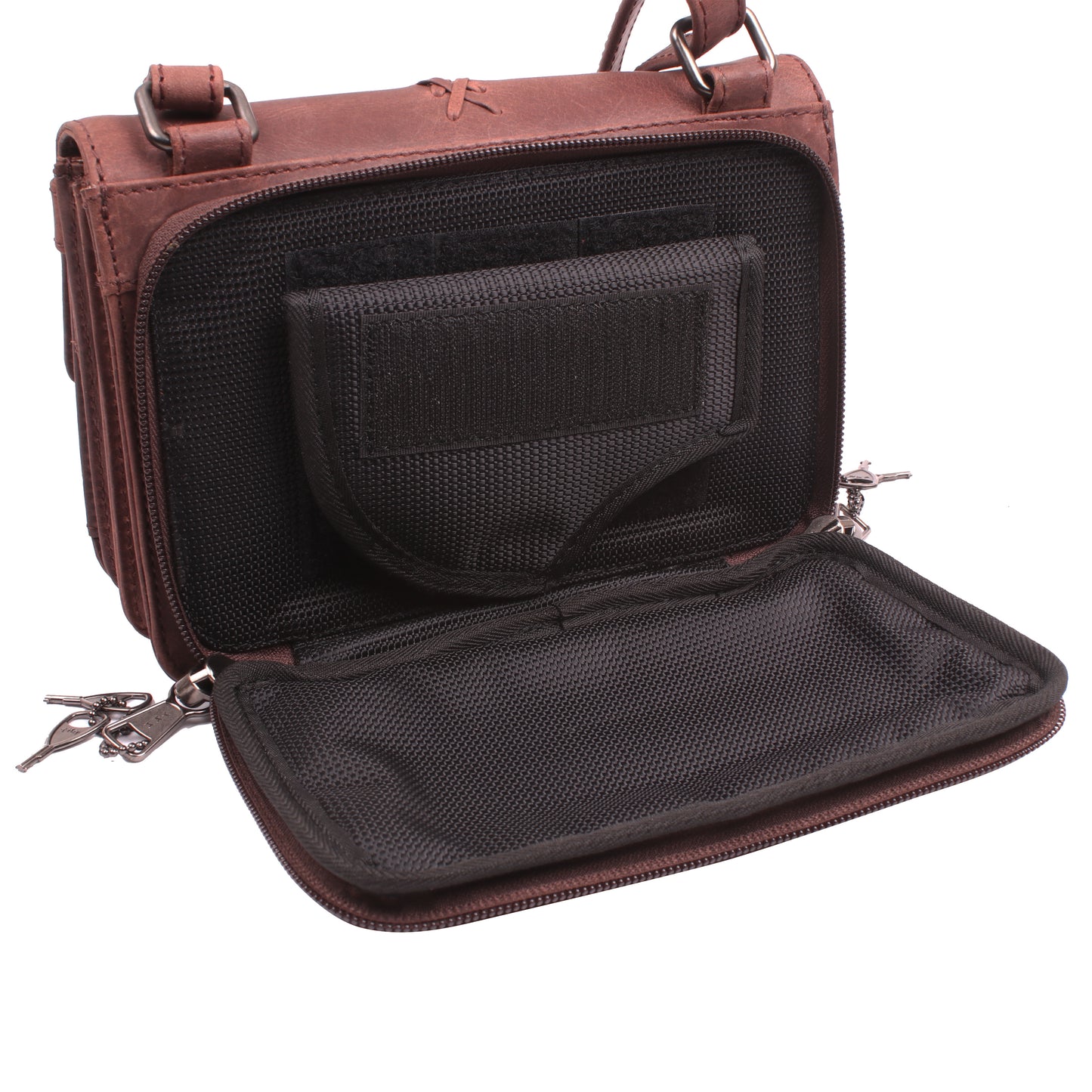 CONCEALED CARRY JOLENE LEATHER CROSSBODY ORGANIZER
