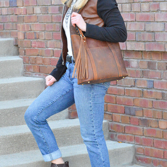 CONCEALED CARRY BELLA LEATHER TOTE