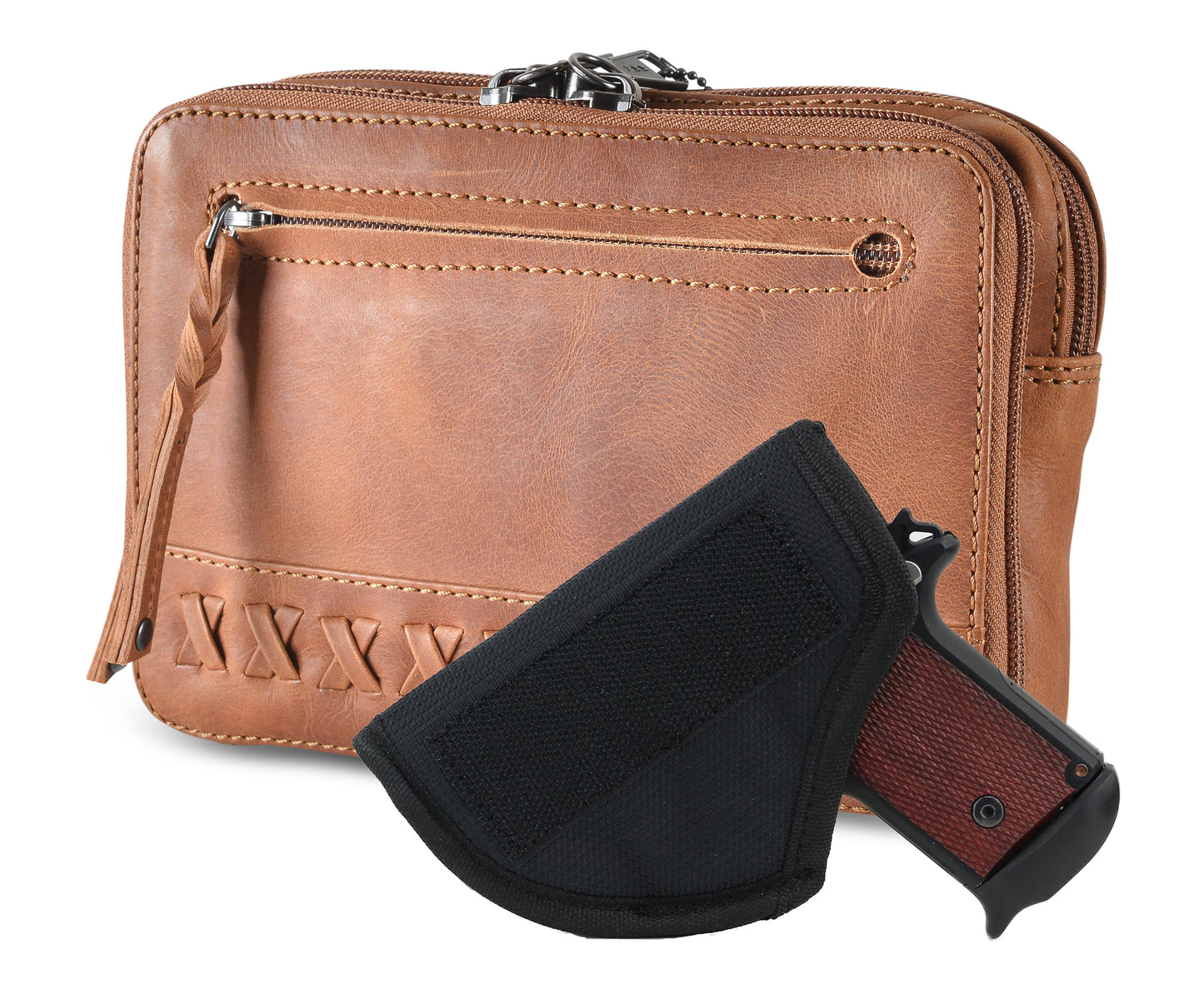 CONCEALED CARRY KAILEY LEATHER PURSE PACK