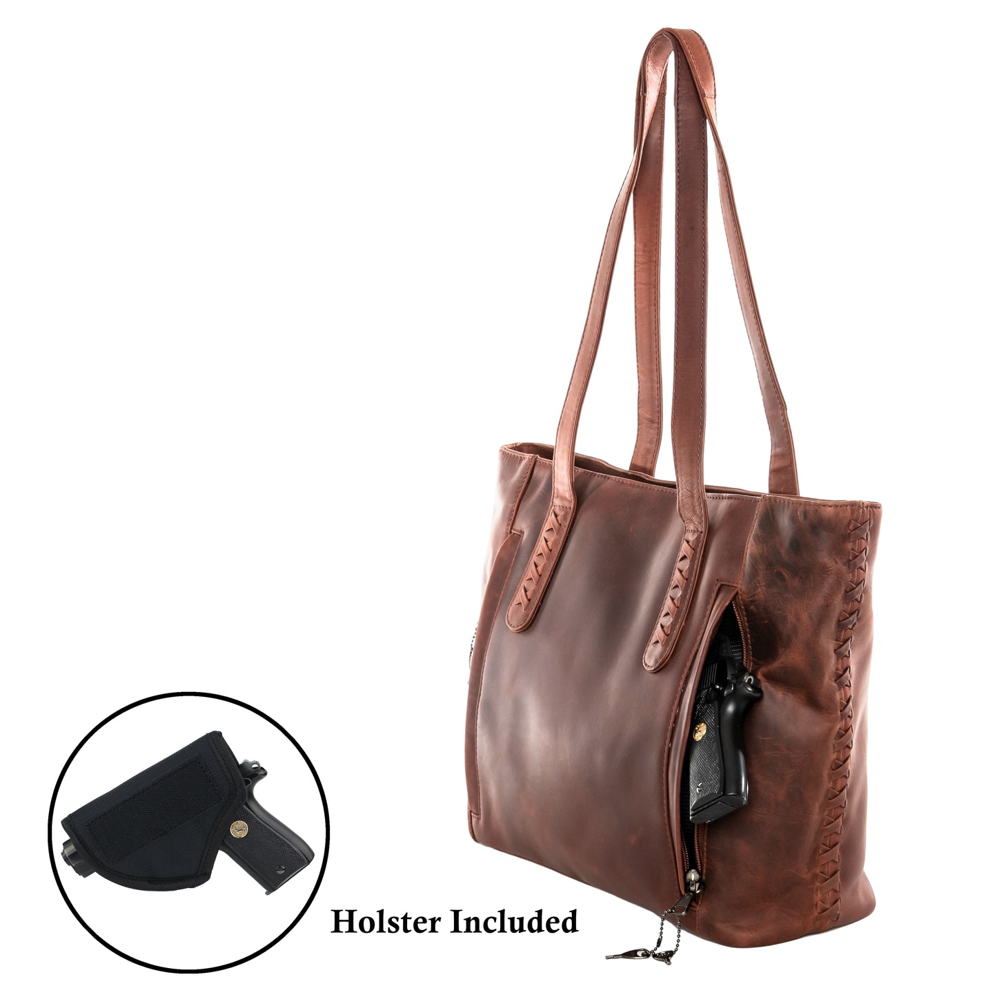 CONCEALED CARRY NORAH LARGE LEATHER TOTE