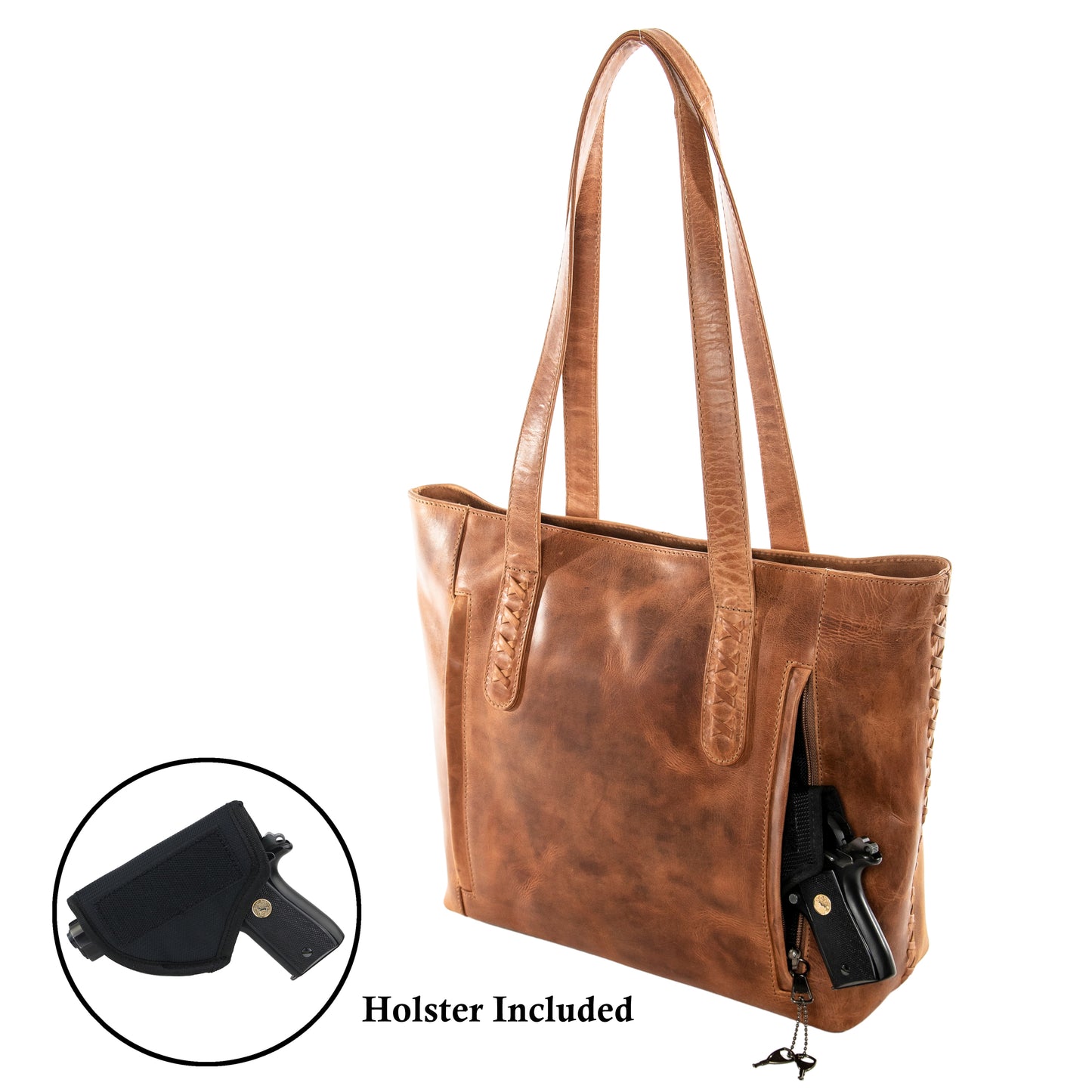 CONCEALED CARRY NORAH LARGE LEATHER TOTE