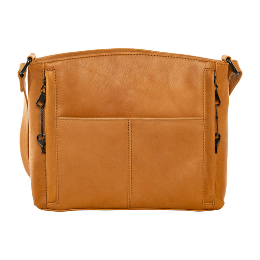 CONCEALED CARRY BRYNN ARCHED LEATHER CROSSBODY