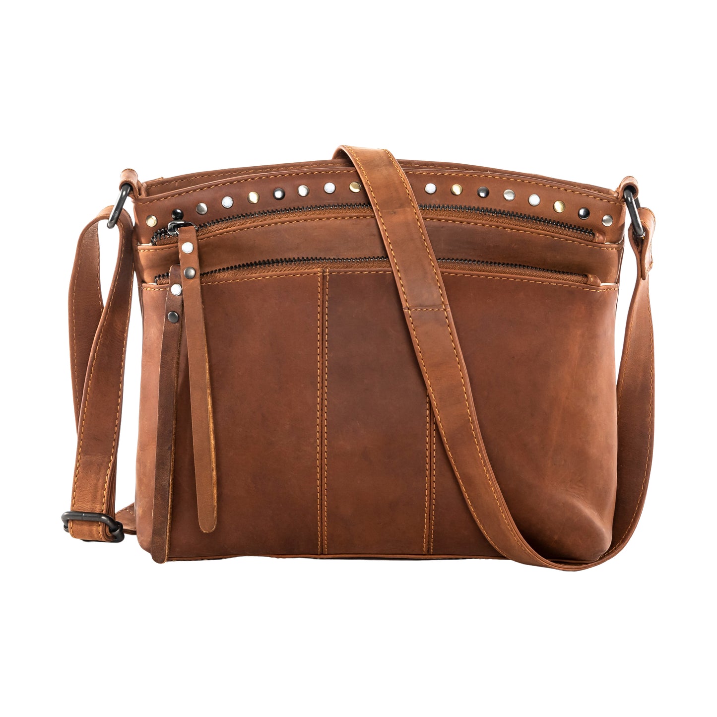 CONCEALED CARRY BRYNN ARCHED LEATHER CROSSBODY