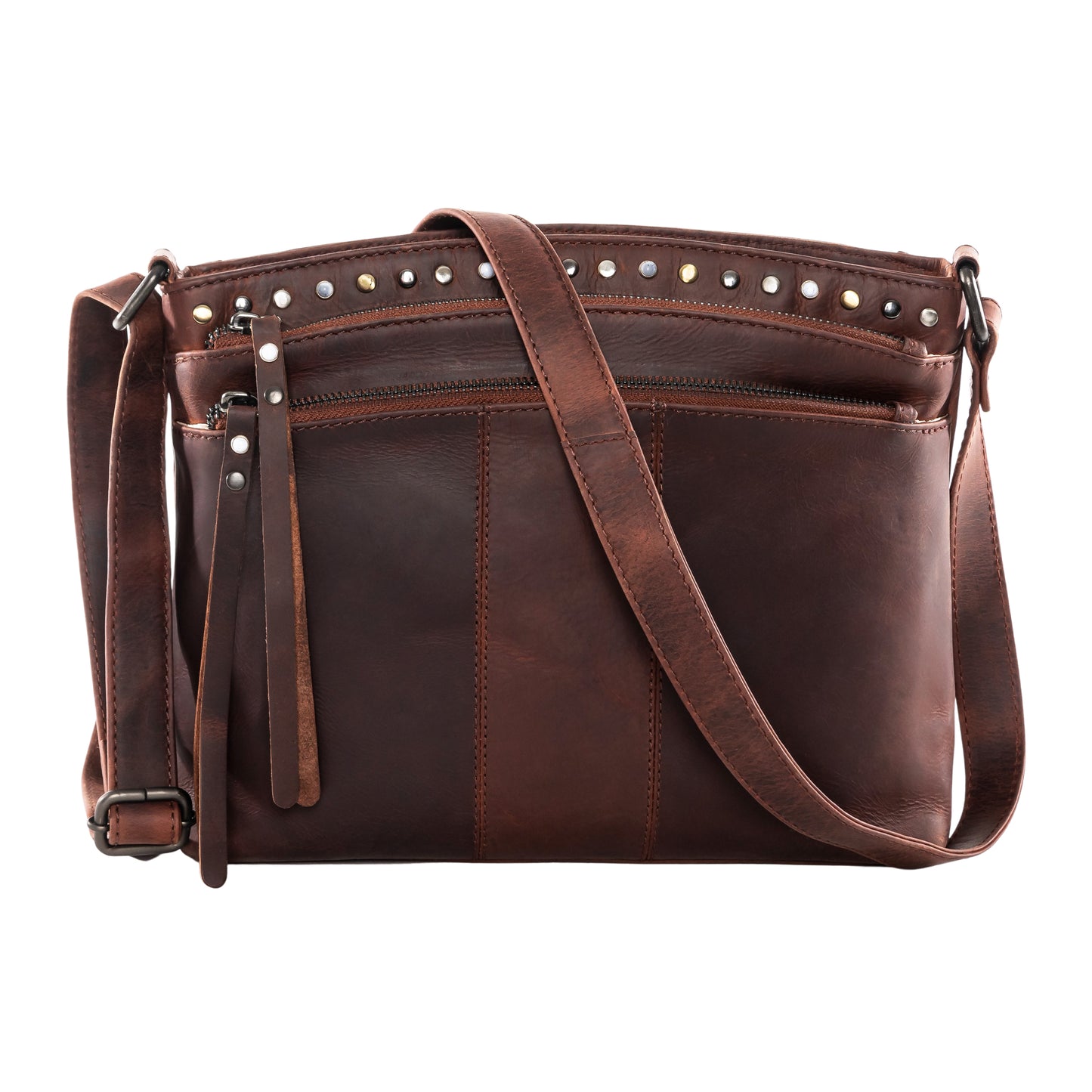 CONCEALED CARRY BRYNN ARCHED LEATHER CROSSBODY