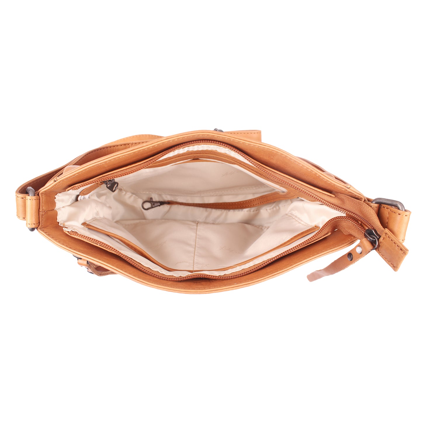 CONCEALED CARRY BRYNN ARCHED LEATHER CROSSBODY