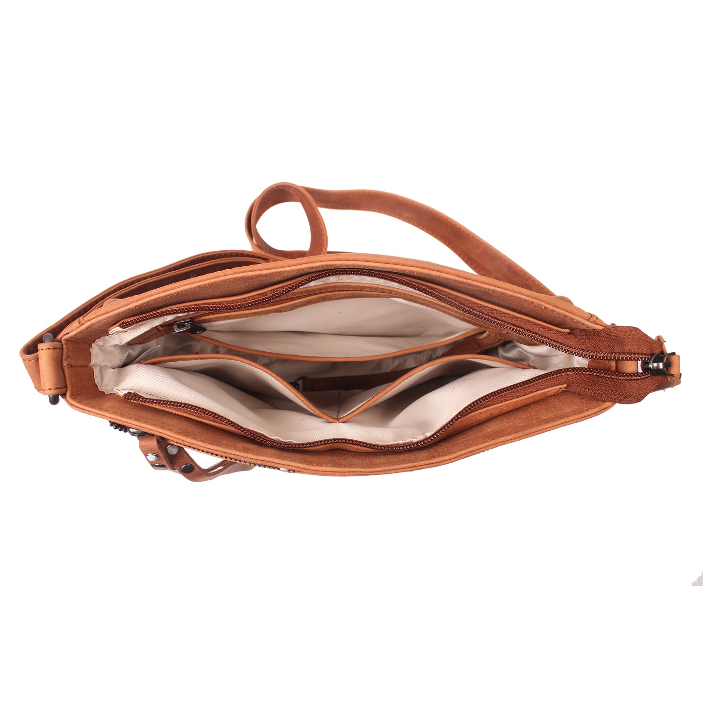 CONCEALED CARRY BRYNN ARCHED LEATHER CROSSBODY
