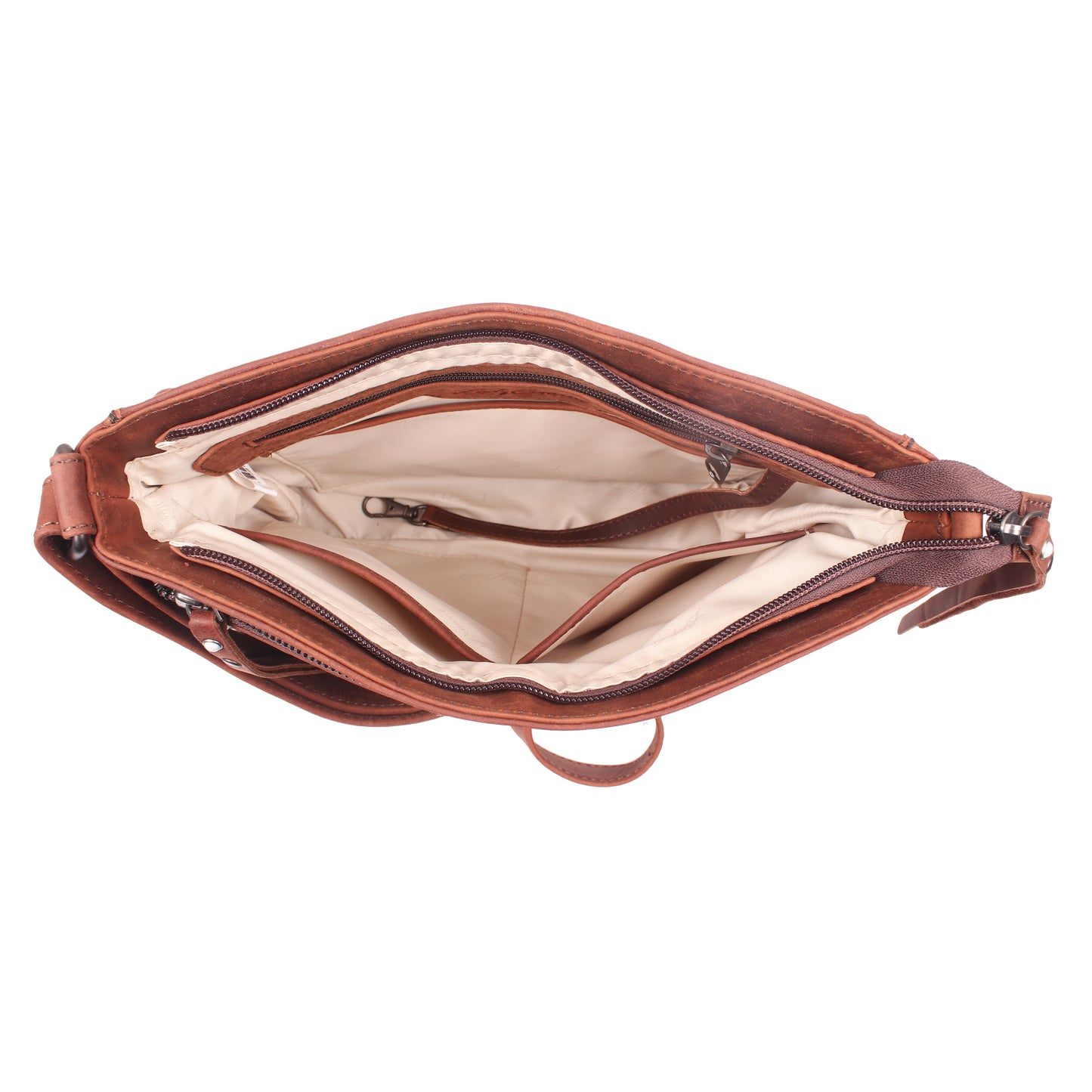 CONCEALED CARRY BRYNN ARCHED LEATHER CROSSBODY
