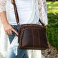 CONCEALED CARRY BRYNN ARCHED LEATHER CROSSBODY