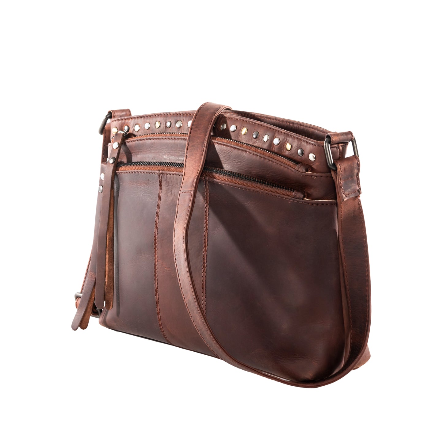 CONCEALED CARRY BRYNN ARCHED LEATHER CROSSBODY