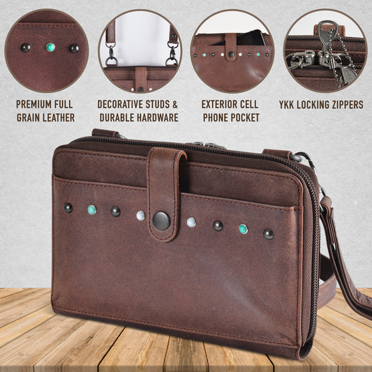 CONCEALED CARRY MILLIE LEATHER CROSSBODY ORGANIZER