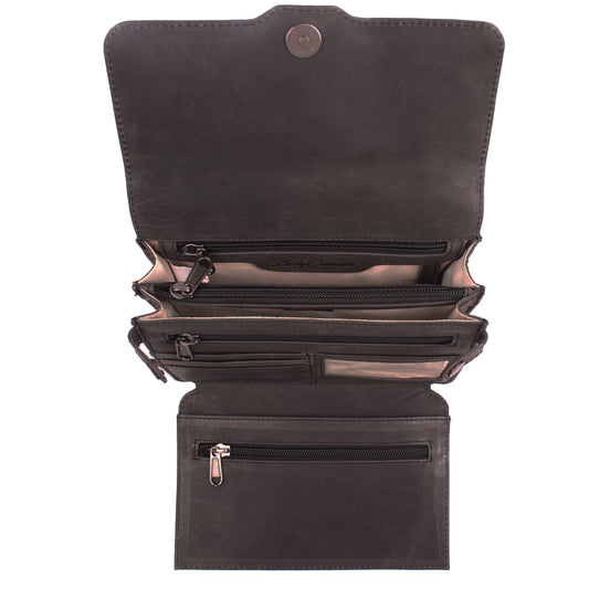 CONCEALED CARRY JOLENE LEATHER CROSSBODY ORGANIZER