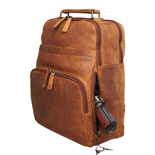 CONCEALED CARRY QUINN UNISEX LEATHER BACKPACK