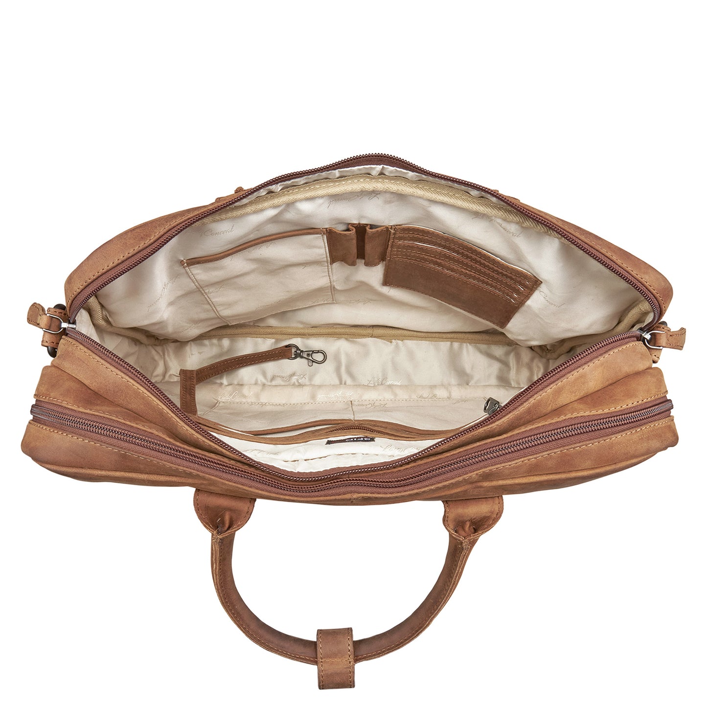 CONCEALED CARRY HAYDEN LEATHER COMPUTER BRIEFCASE WITH RFID ORGANIZER