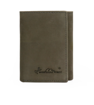 Genuine Leather Men's Tri-Fold Wallet