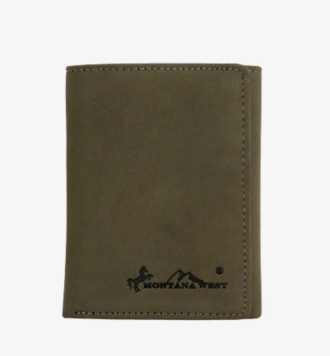 Genuine Leather Men's Tri-Fold Wallet