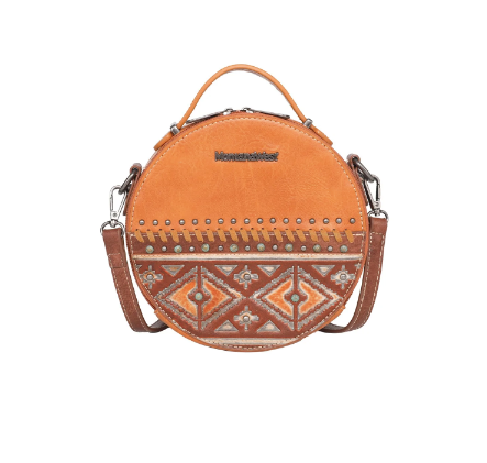 Montana West Aztec Tooled Crossbody Circle Bag